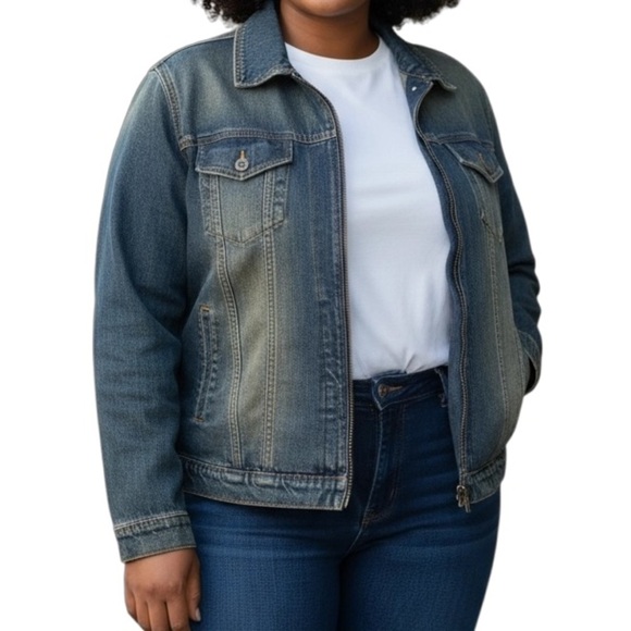 Plus Size Venezia Jeans (Lane Bryant) Denim Jacket - Picture 1 of 8